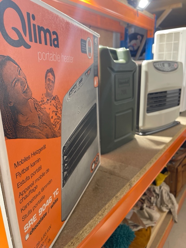 3x Qlima Laser kachel SRE 9046 TC + 3x Jerrycans 20l for sale